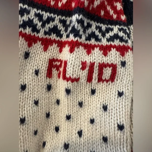 Vintage Ralph Lauren Holiday Christmas Fair Isle Red & Navy Olympics Sweater - Picture 13 of 16